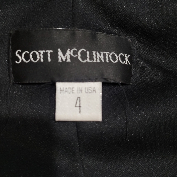 Scott McClintock 90's Black Rhinestone Ruched Wiggle Maxi Dress - Picture 8 of 8